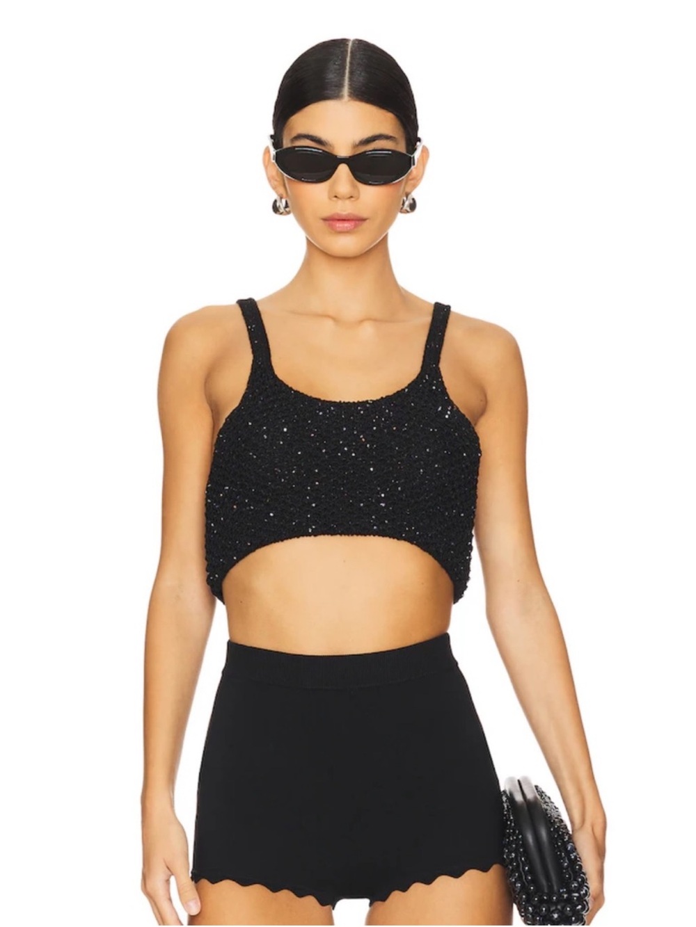 Asta Resort Black Cropped Tank Top